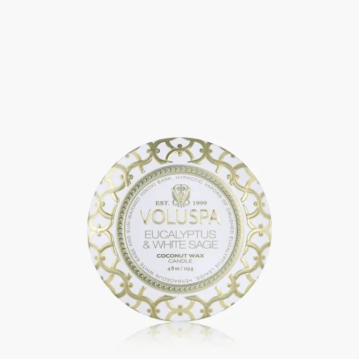 Voluspa Eucalyptus & White Sage|Mini Tin|Eucalyptus & White Sage