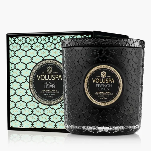 Voluspa 3 Wick Hearths + Luxe|French Linen|French Linen