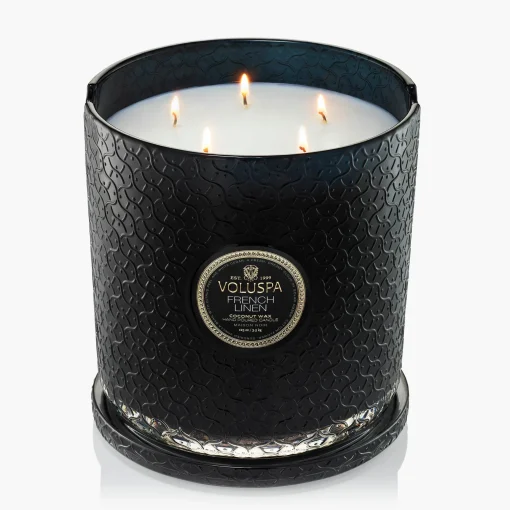 Voluspa 5 Wick Hearths|French Linen|French Linen