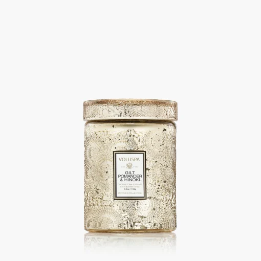 Voluspa Small Jars|Gilt Pomander Hinoki|Gilt Pomander & Hinoki