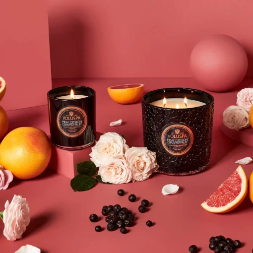 Voluspa 3 Wick Hearths + Luxe|Pink Citron Grapefruit