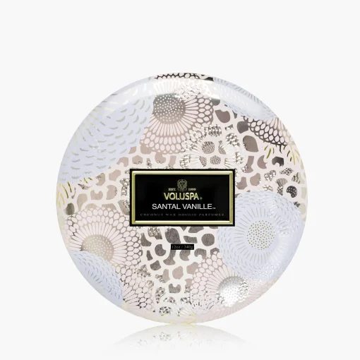 Voluspa Santal Vanille|3 Wick Tin|Santal Vanille