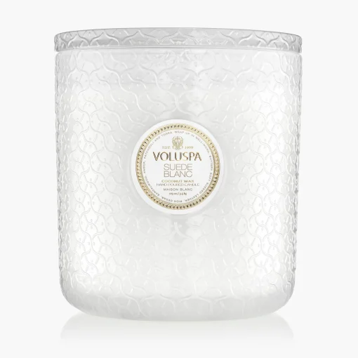 Voluspa 5 Wick Hearths|Suede Blanc